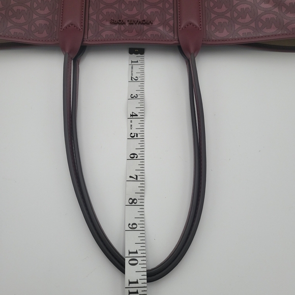 Michael Kors Jodie Large Logo Tote Bag Burgundy Red 9x12x6.5 New W/O Tags - Picture 9 of 14